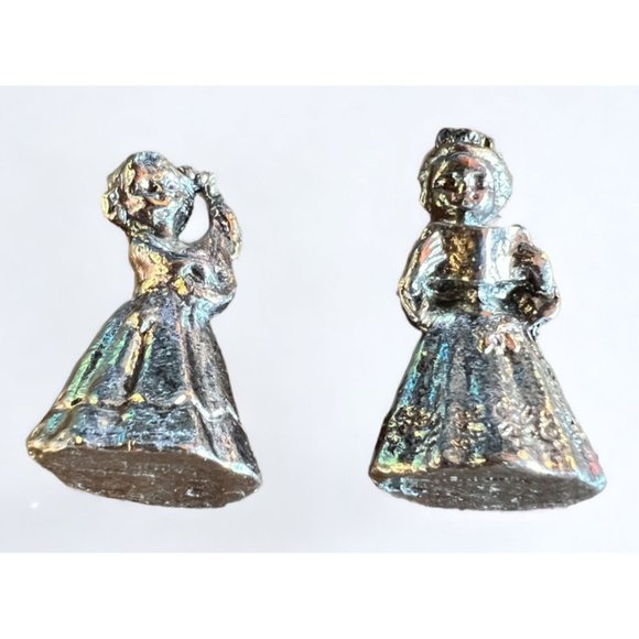 Vintage Mini Pewter Choir Girls Figurines Songbook Mandolin - Picture 3 of 10